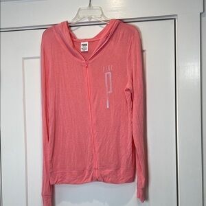 PINK Victoria's Secret Coral Zip Hoodie size medium.